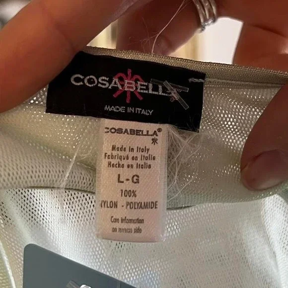 Size Large Italian Cosabella Mint Green Mesh Cami Tank - Picture 4 of 4